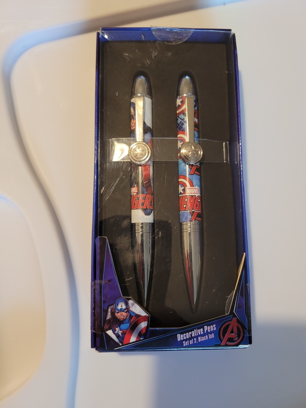 Marvel Avengers Decorative Pen Set - Red, Blue, Silver